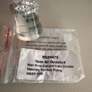 ✨ Bomb Party Open Air Opulence Ring | Diamond CZ | Rhodium | Size 8